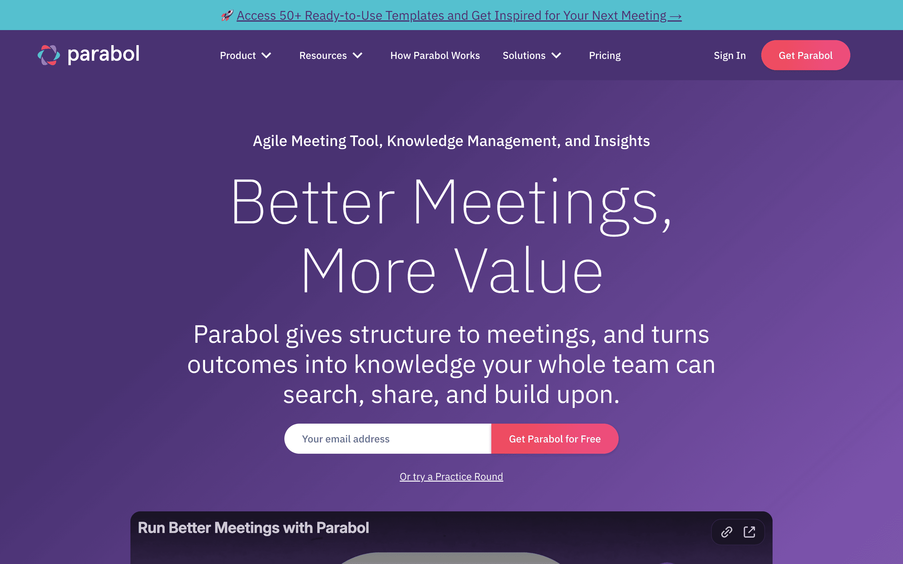 Parabol app screenshot